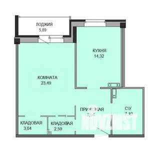 1-к квартира, вторичка, 63м2, 2/7 этаж