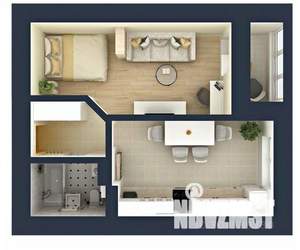 1-к квартира, сданный дом, 46м2, 2/18 этаж