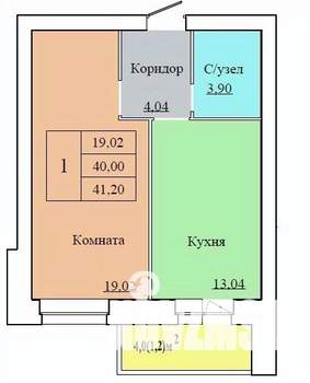 1-к квартира, строящийся дом, 41м2, 7/12 этаж