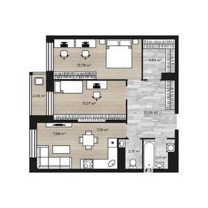 3-к квартира, вторичка, 62м2, 2/18 этаж