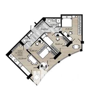 3-к квартира, строящийся дом, 110м2, 4/8 этаж