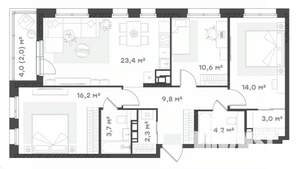 3-к квартира, вторичка, 90м2, 2/18 этаж