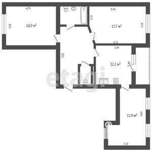3-к квартира, вторичка, 79м2, 10/11 этаж