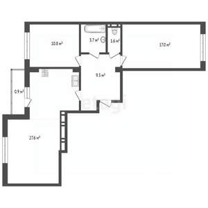 2-к квартира, сданный дом, 70м2, 7/10 этаж