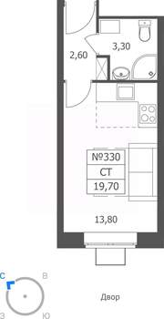 Студия квартира, вторичка, 20м2, 8/11 этаж
