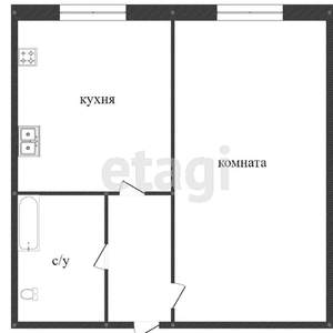 1-к квартира, вторичка, 30м2, 5/5 этаж