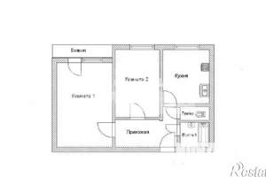2-к квартира, вторичка, 43м2, 2/9 этаж