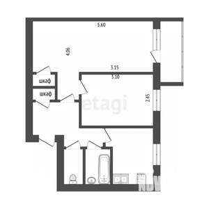 2-к квартира, вторичка, 41м2, 3/5 этаж