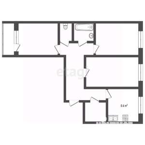 3-к квартира, вторичка, 62м2, 5/9 этаж