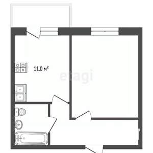 1-к квартира, вторичка, 38м2, 3/8 этаж