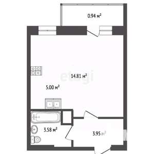 Студия квартира, вторичка, 29м2, 3/17 этаж