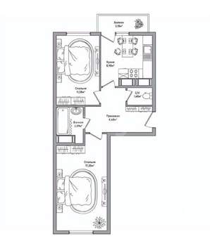 Студия квартира, строящийся дом, 30м2, 5/11 этаж