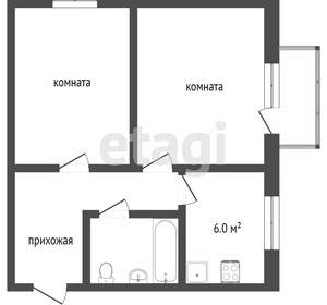 2-к квартира, вторичка, 42м2, 3/5 этаж