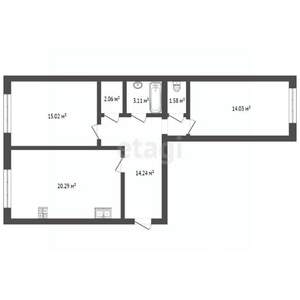 2-к квартира, вторичка, 70м2, 3/4 этаж