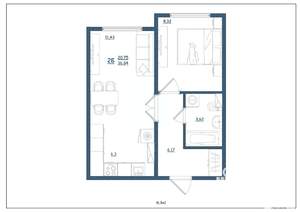 2-к квартира, вторичка, 37м2, 17/17 этаж