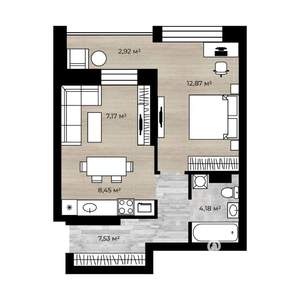 2-к квартира, вторичка, 42м2, 4/18 этаж