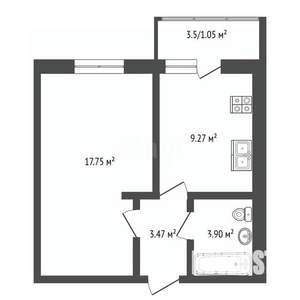 1-к квартира, вторичка, 35м2, 4/11 этаж