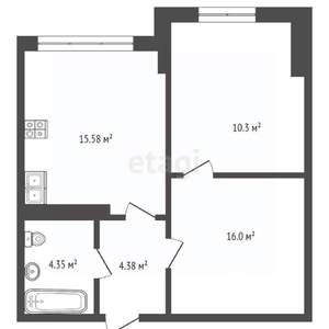 2-к квартира, вторичка, 51м2, 2/19 этаж