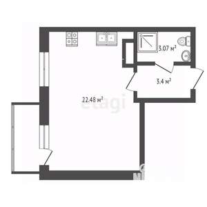 1-к квартира, вторичка, 30м2, 5/16 этаж