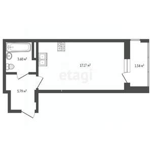 Студия квартира, вторичка, 28м2, 7/17 этаж
