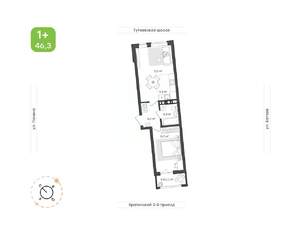 2-к квартира, вторичка, 46м2, 12/18 этаж