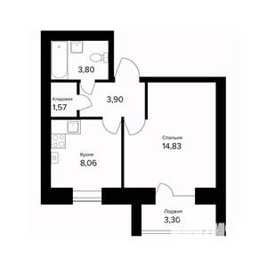 1-к квартира, вторичка, 34м2, 5/5 этаж