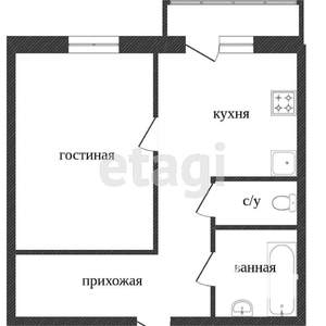 1-к квартира, вторичка, 39м2, 2/5 этаж
