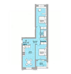 2-к квартира, сданный дом, 66м2, 3/7 этаж