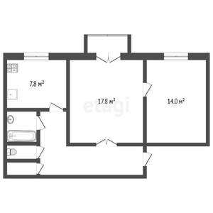 2-к квартира, вторичка, 60м2, 3/4 этаж