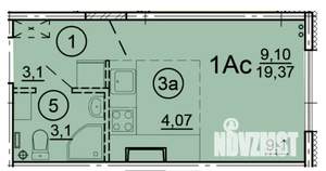 Студия квартира, вторичка, 19м2, 17/17 этаж