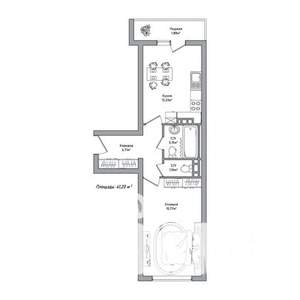 1-к квартира, строящийся дом, 41м2, 1/14 этаж