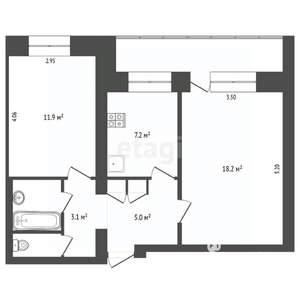 2-к квартира, вторичка, 49м2, 5/9 этаж