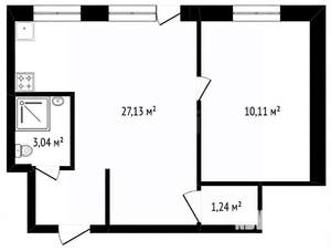 2-к квартира, вторичка, 41м2, 4/5 этаж