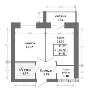 1-к квартира, строящийся дом, 37м2, 2/9 этаж