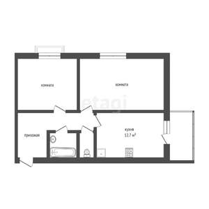 2-к квартира, вторичка, 56м2, 9/9 этаж
