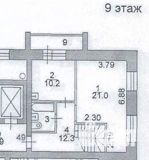 3-к квартира, вторичка, 91м2, 9/10 этаж