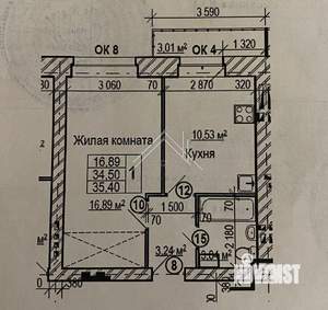 1-к квартира, вторичка, 34м2, 4/9 этаж