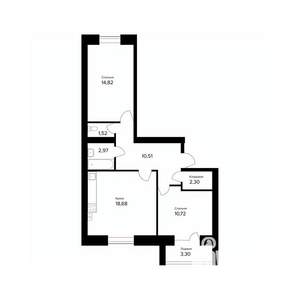 2-к квартира, вторичка, 63м2, 5/5 этаж