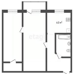 2-к квартира, вторичка, 46м2, 4/5 этаж