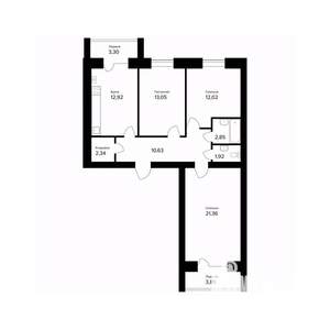 3-к квартира, вторичка, 81м2, 1/5 этаж