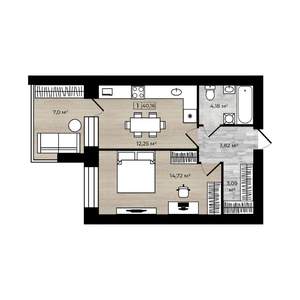 1-к квартира, вторичка, 40м2, 3/4 этаж