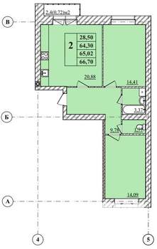 3-к квартира, строящийся дом, 67м2, 1/3 этаж