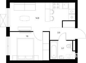 1-к квартира, вторичка, 32м2, 4/17 этаж