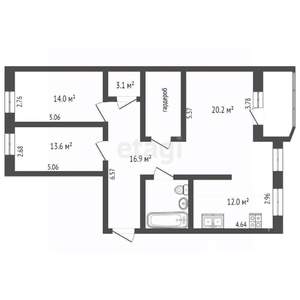 3-к квартира, вторичка, 97м2, 6/10 этаж