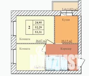 2-к квартира, вторичка, 53м2, 5/5 этаж