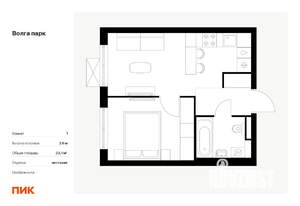 1-к квартира, вторичка, 32м2, 3/17 этаж