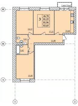 3-к квартира, строящийся дом, 84м2, 1/3 этаж
