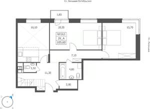 3-к квартира, вторичка, 106м2, 11/11 этаж