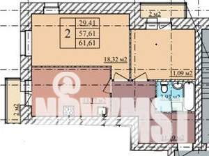 2-к квартира, вторичка, 62м2, 3/4 этаж