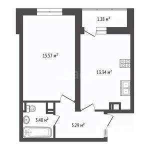 1-к квартира, вторичка, 39м2, 2/9 этаж